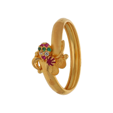 Ladies Ring With Floral Designs And Stone